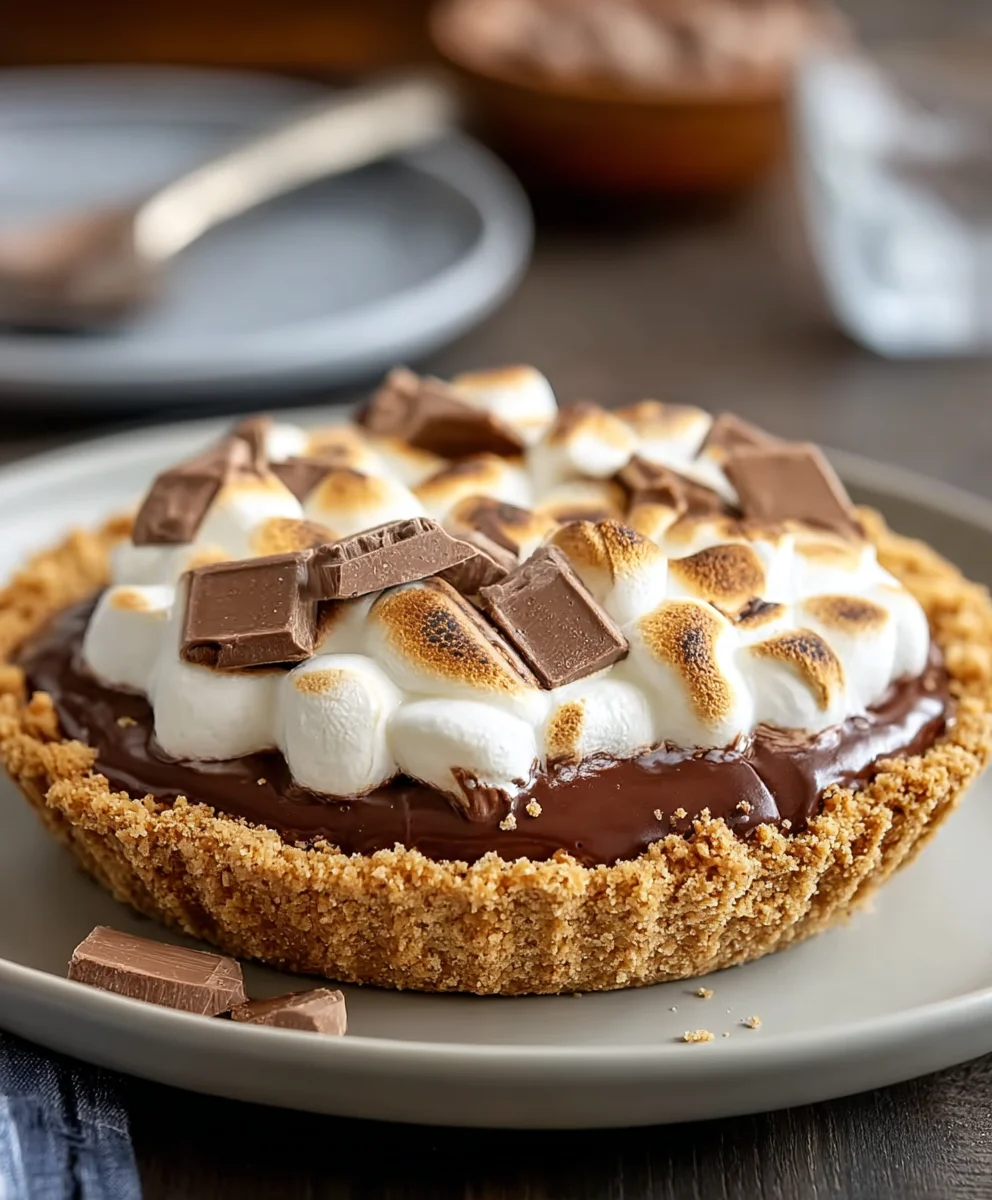 Easy Smores Pie Recipe-Decadent Chocolate Grabeef ham Dessert