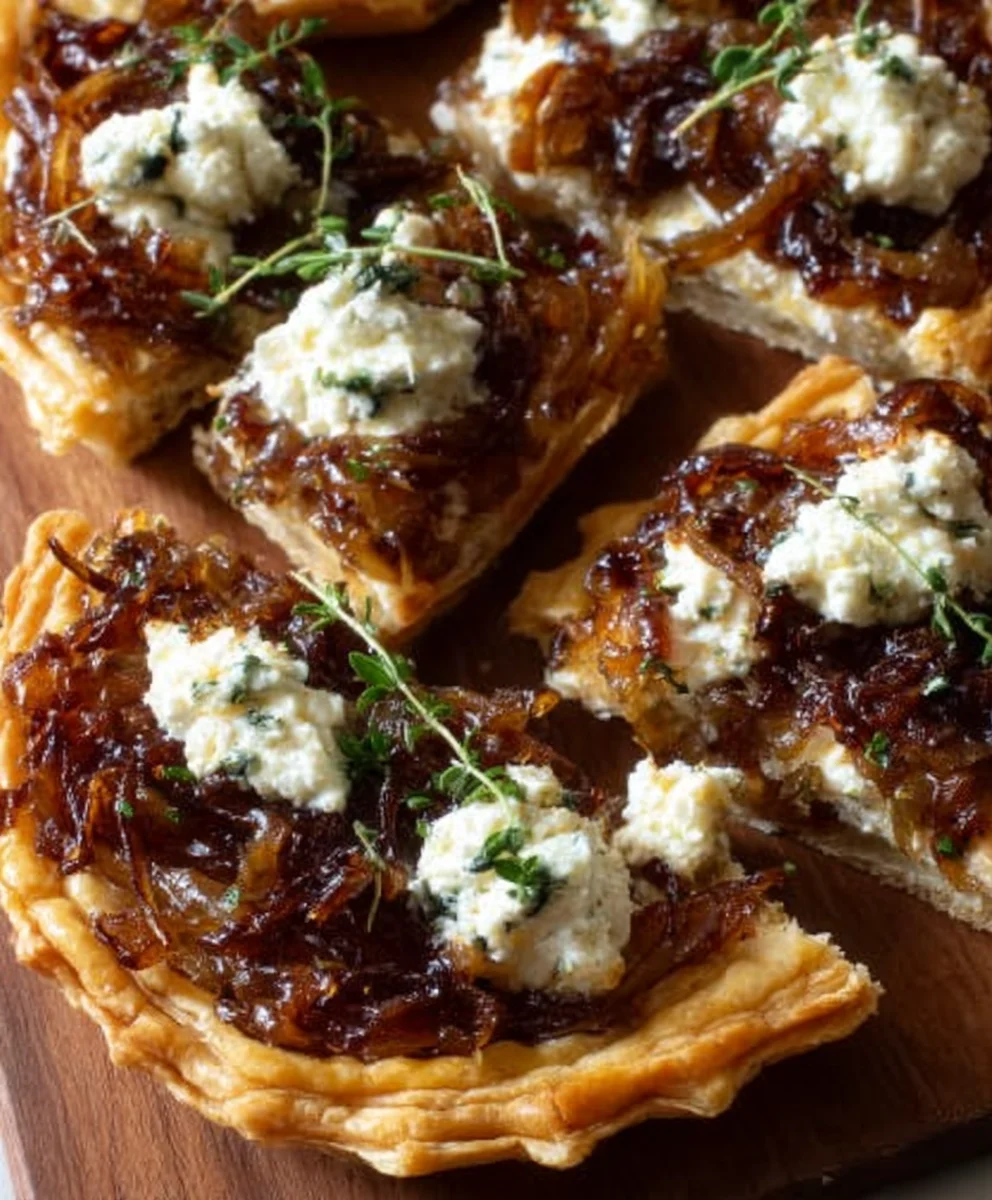 Caramelized Onion Goat Cheese Tarts Easy Recipe