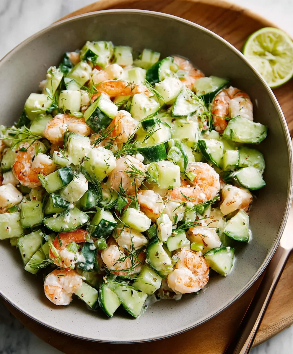Refreshing Cucumber Shrimp Salad Recipe-Light & Easy