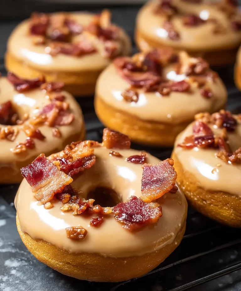 Maple Beef Beef Bacon Doughnuts-Sweet Savory Delight