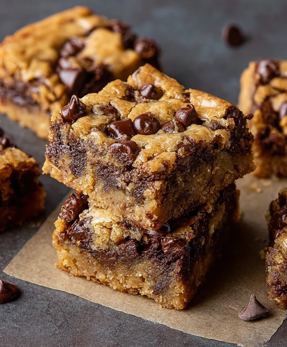 Banana Chocolate Chip Cookie Bars-Easy Recipe