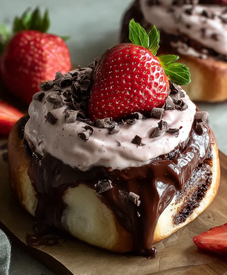 Decadent Chocolate Rolls Strawberry Cream Cheese Frosting