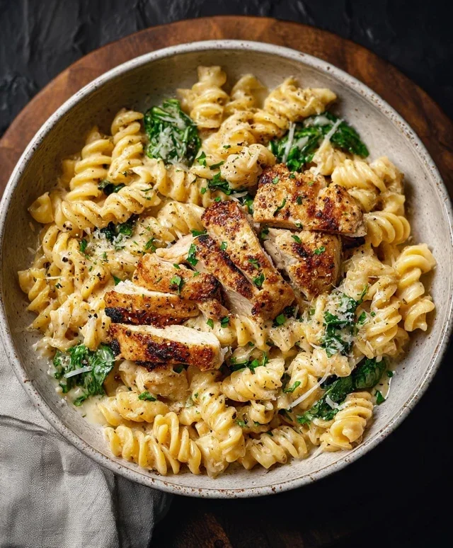 Healthy Garlic Parmesan Chicken Pasta