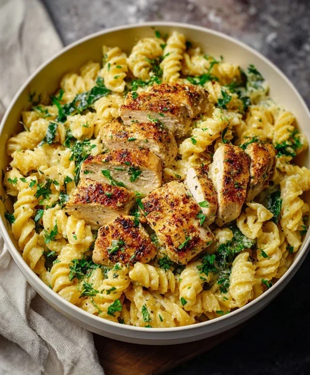 Healthy Garlic Parmesan Chicken Pasta