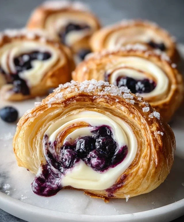 Swirled Blueberry Cream Cheese Danish