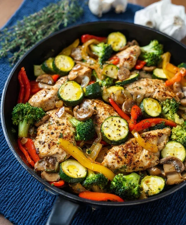 Healthy Chicken and Vegetables Skillet