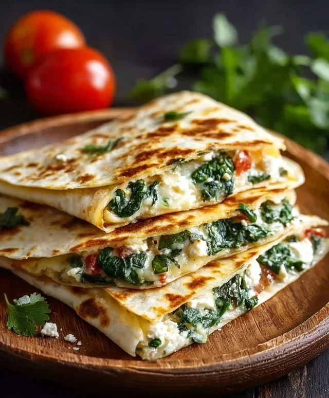 Spinach and Feta Quesadillas