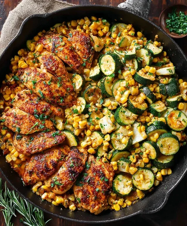 Garlic Butter Chicken with Zucchini and Corn - One-Pan, 30-Minute Meal