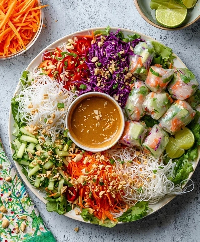Spring Roll Salad with Peanut Dressing, gluten-free