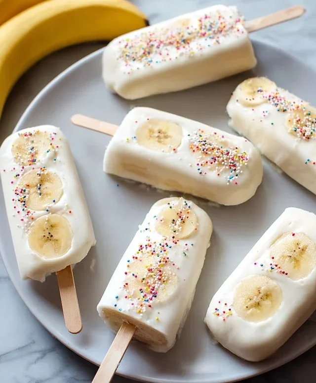 Frozen Banana Yogurt Pops