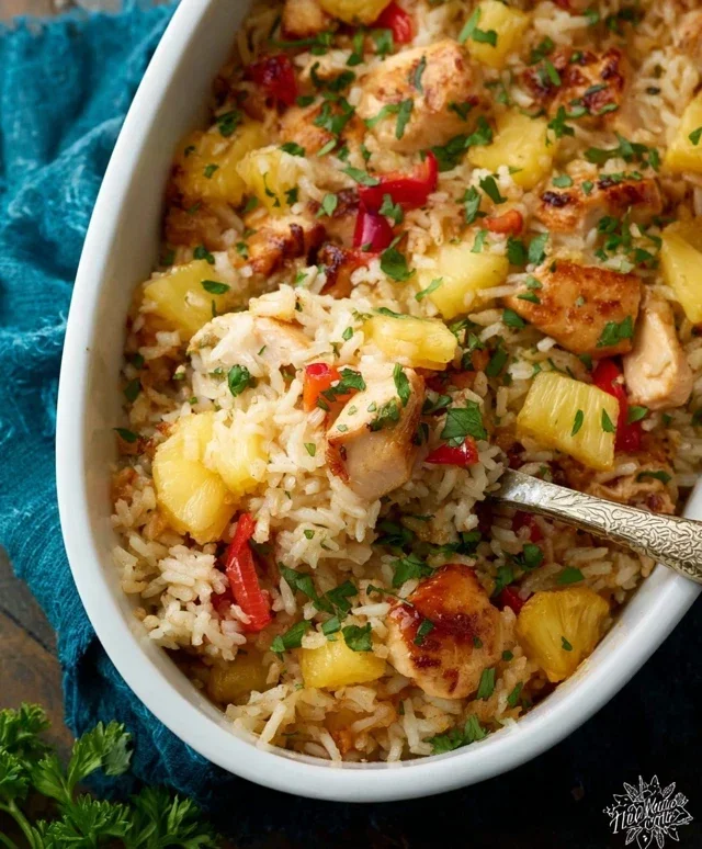 Aloha Pineapple Chicken Rice Casserole