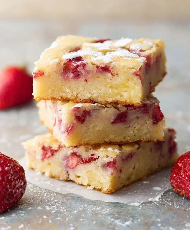 Strawberry Lemon Blondies