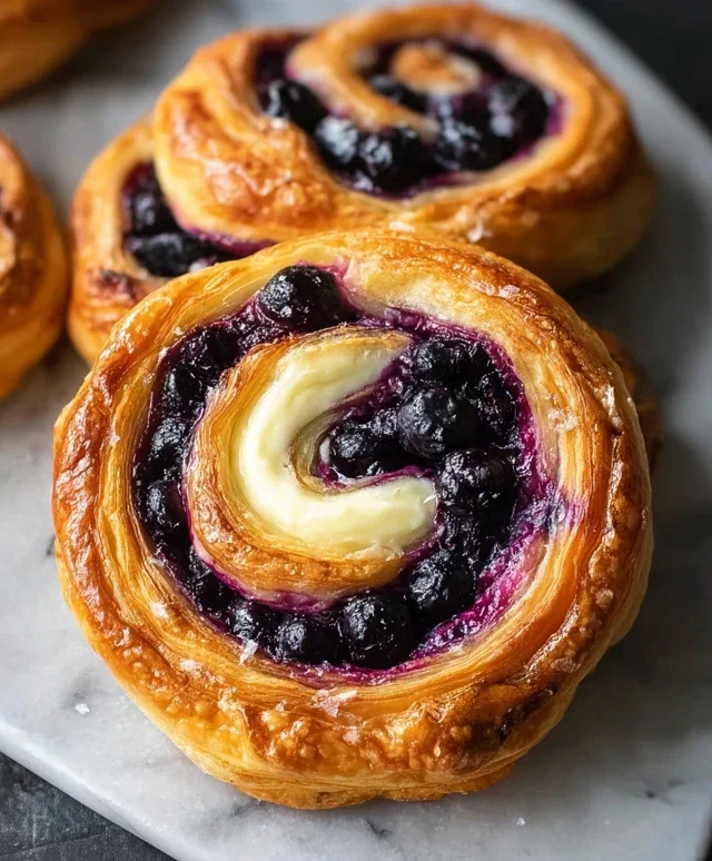 Swirled Blueberry Cream Cheese Danish