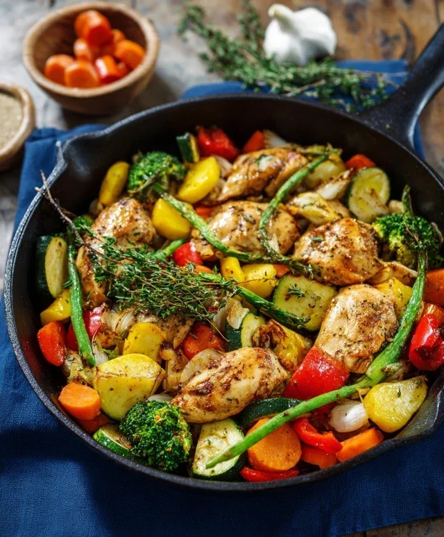 Healthy Chicken and Vegetables Skillet