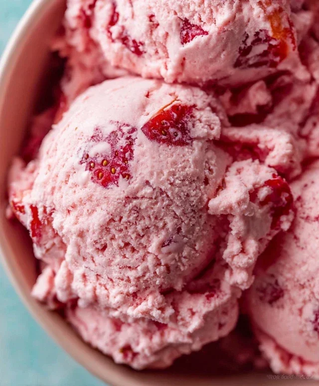 Homemade Strawberry Ice Cream