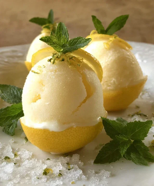 Sorbetto di Limone Dressed Up in a Frozen Lemon Shell