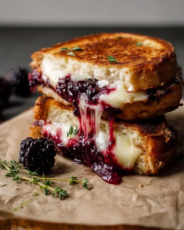 Blackberry Balsamic and Brie Grilled Cheese