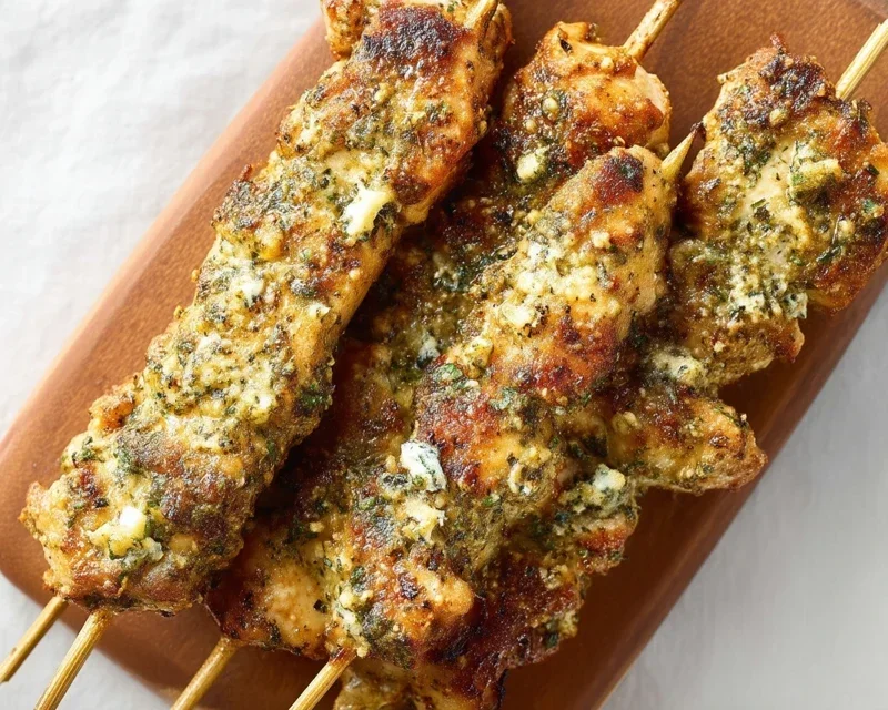 Ranch Garlic Parmesan Chicken Skewers