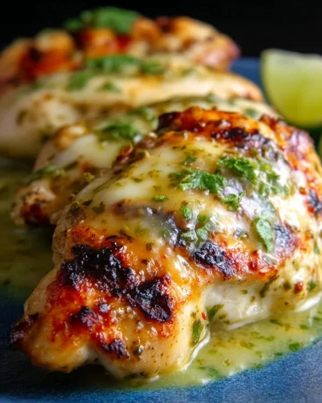 Grilled Salsa Verde Pepper Jack Chicken