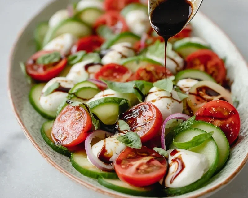 Fresh Cucumber Caprese Salad