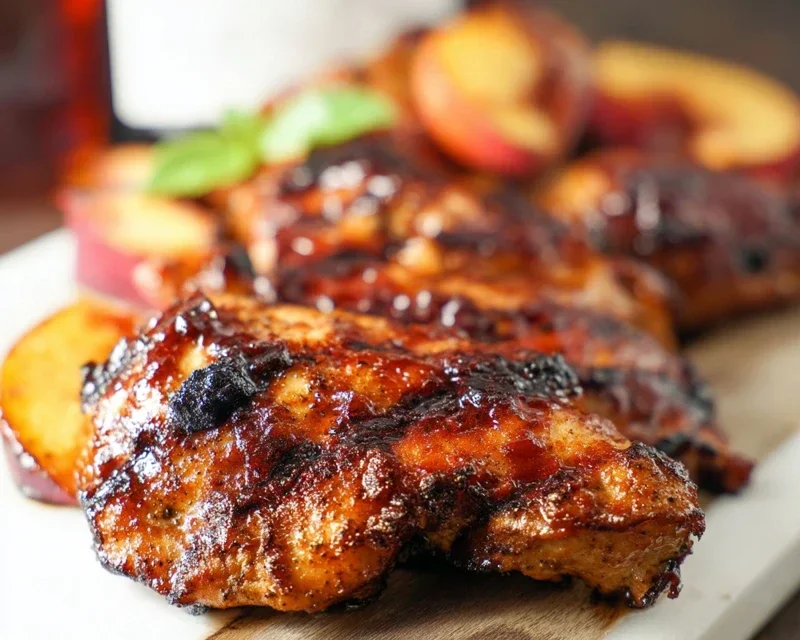 Grilled Bourbon Extract Extract Peach BBQ Chicken