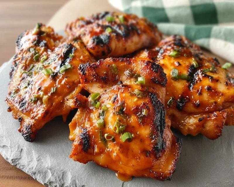 Grilled Honey Buffalo Chicken Thighs