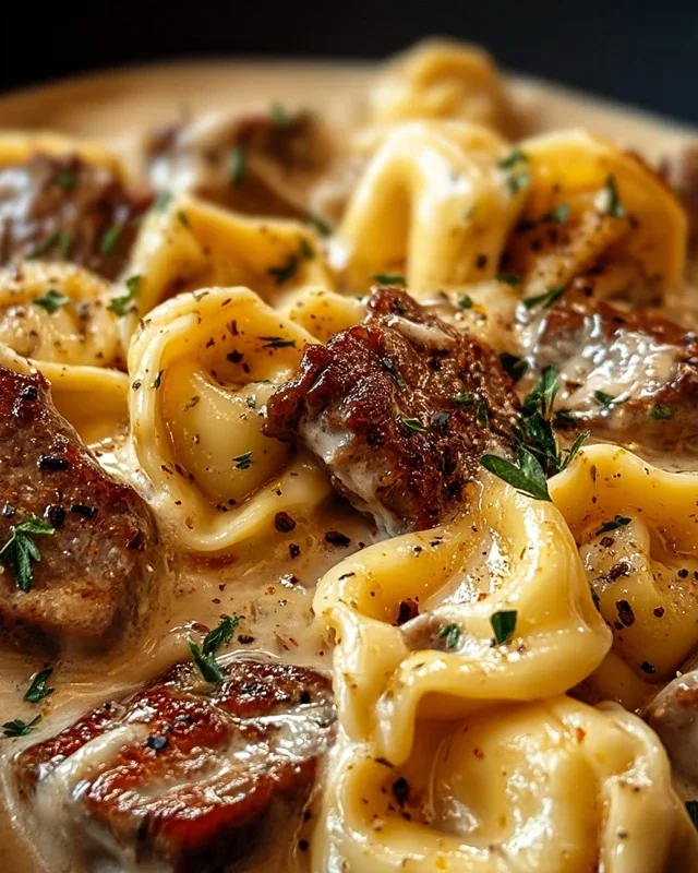 Cracked Garlic Steak Tortellini in Creamhouse Sauce Bliss