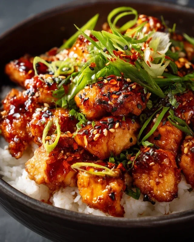 Spicy Honey-Gin Extract Extractger Chicken Bowls with Yum Yum Sauce