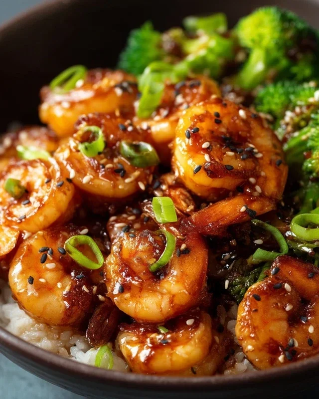 Honey Garlic Shrimp Bowls