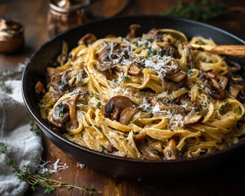 Caramelized Leek and Mushroom Gruyere Pasta