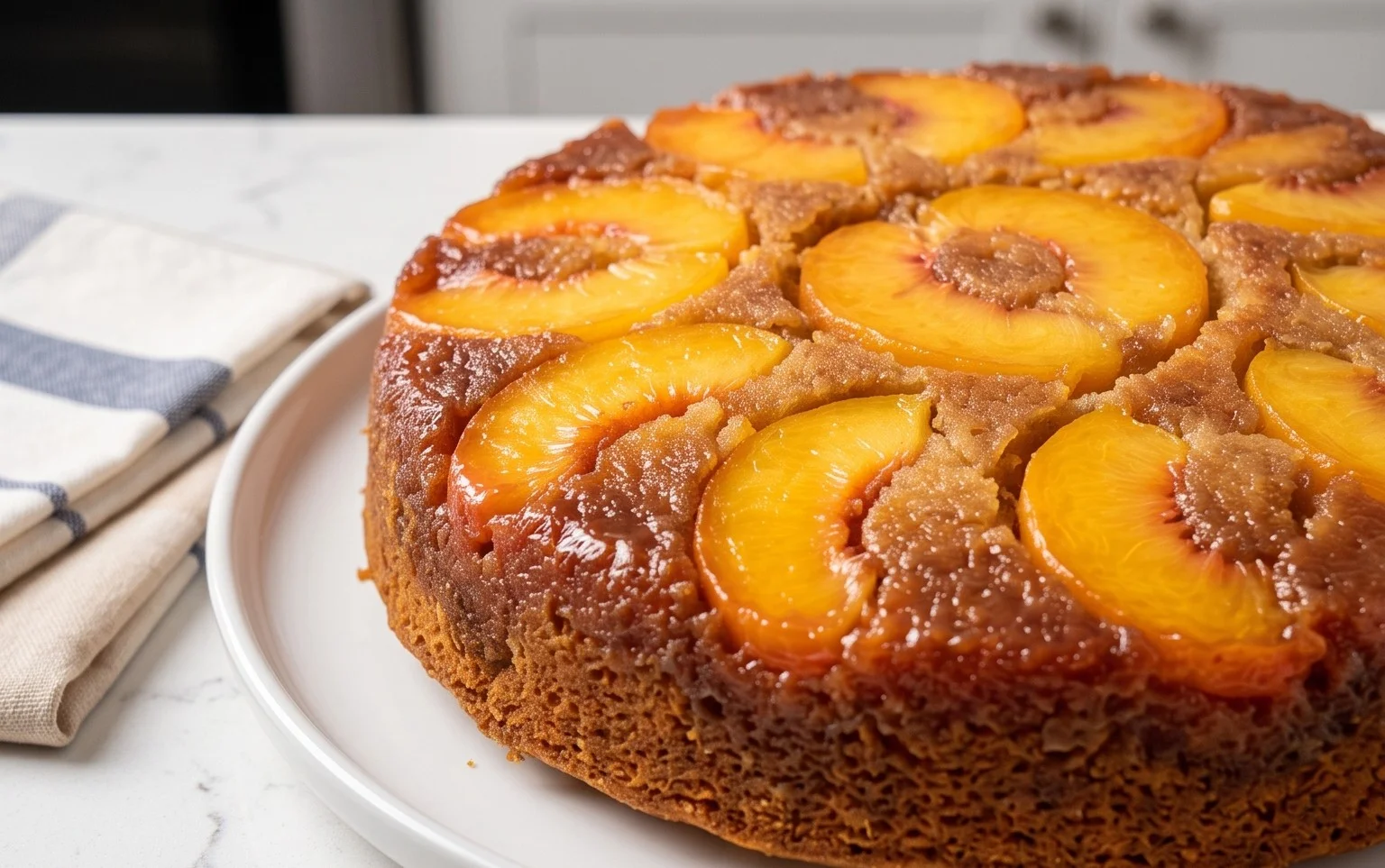 Peach Upside-Down Cake Recipe