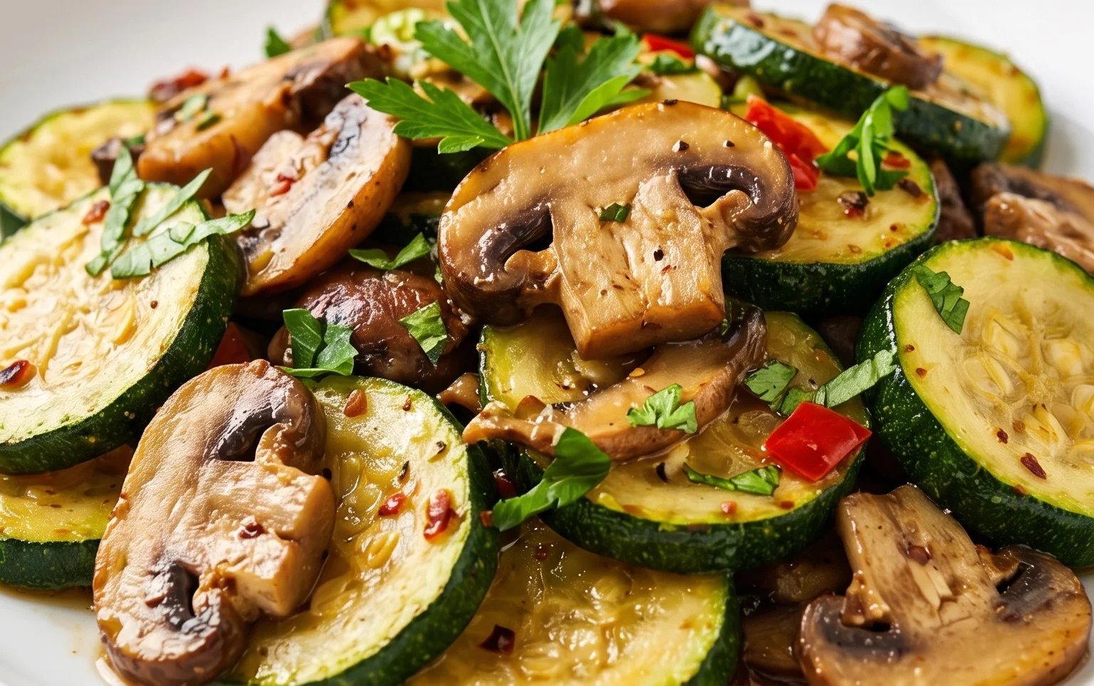 Skillet Zucchini and Mushrooms
