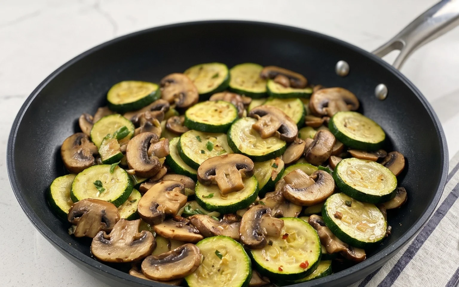 Skillet Zucchini and Mushrooms