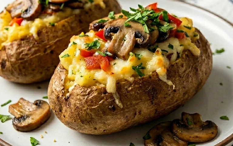 The Ultimate Stuffed Baked Potatoes with Mushrooms