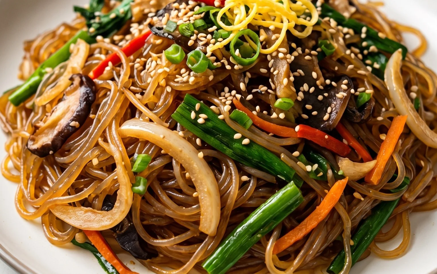 Japchae (Korean Glass Noodle Stir Fry)