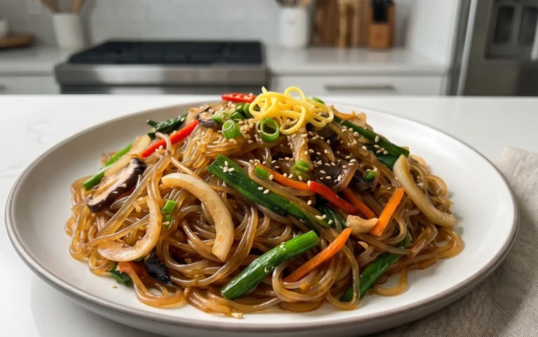 Japchae (Korean Glass Noodle Stir Fry)