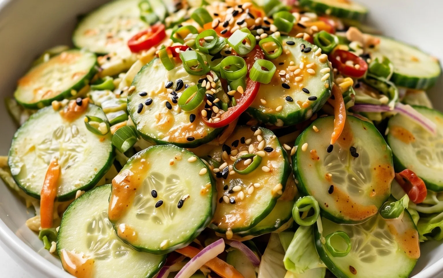 Creamy Asian Cucumber Salad Bowl