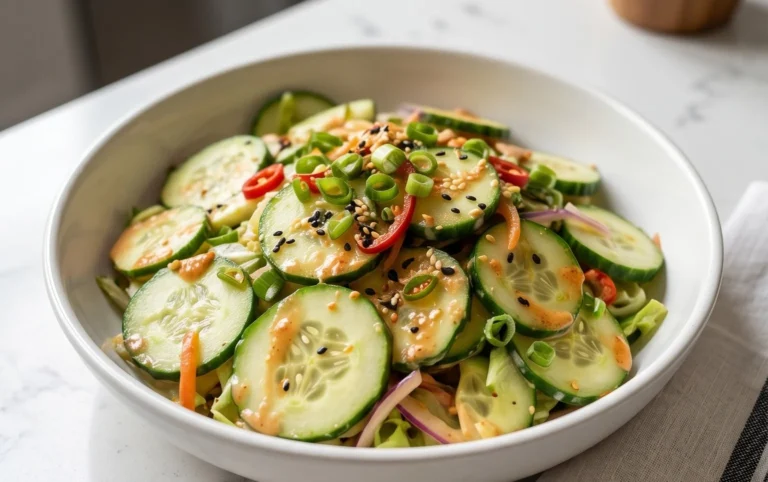 Creamy Asian Cucumber Salad Bowl