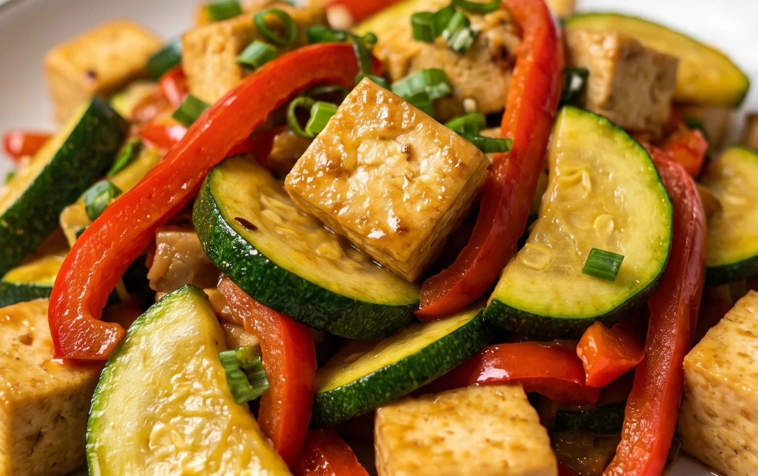 Zucchini Stir Fry With Tofu (Vegan)