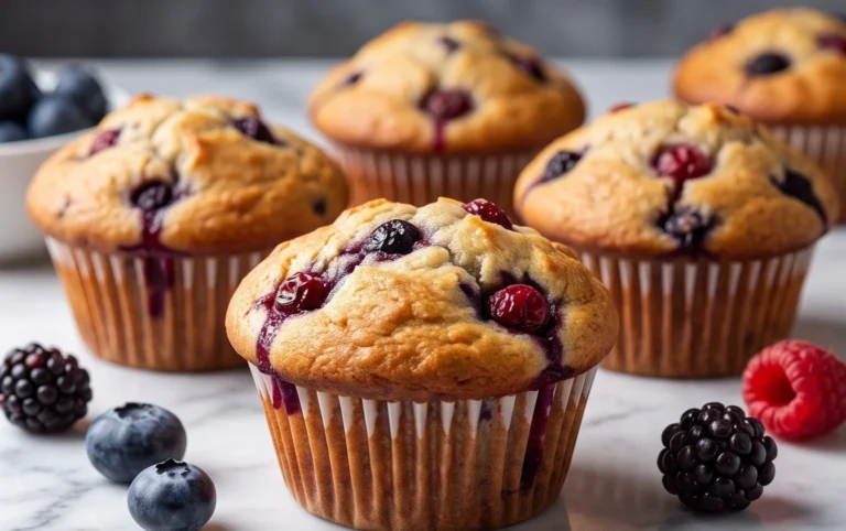 Bakery Style Mixed Berry Muffins | with Frozen Berries