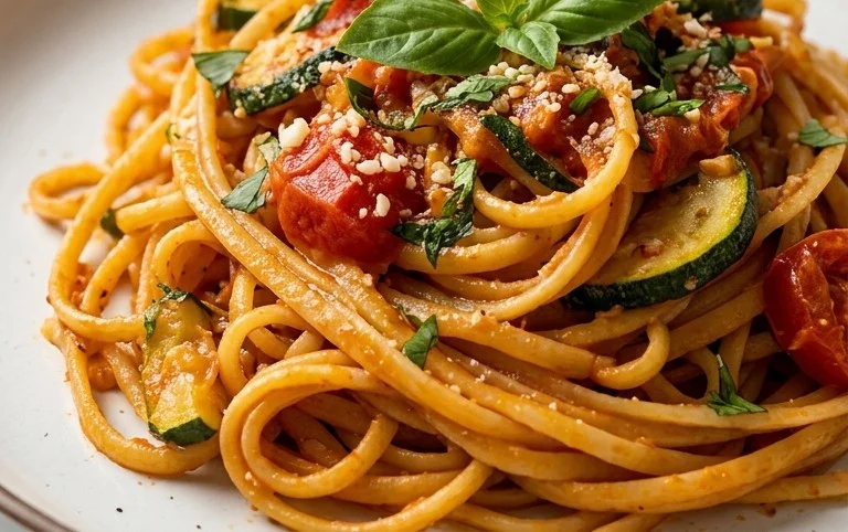 Healthy Tomato Zucchini Pasta