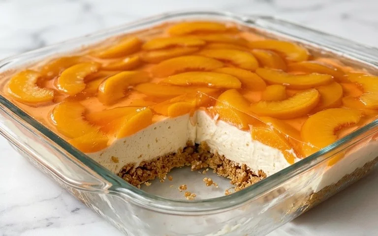 Peach Pretzel Salad Dessert
