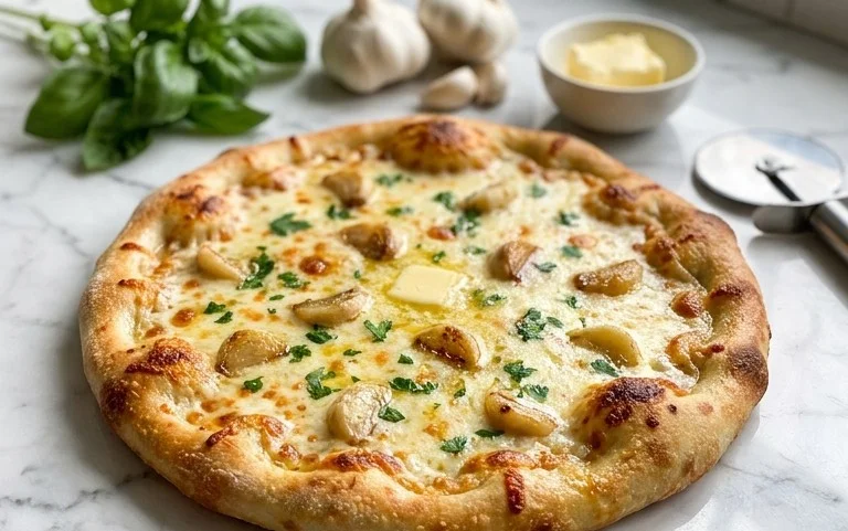 buttery garlic pizza