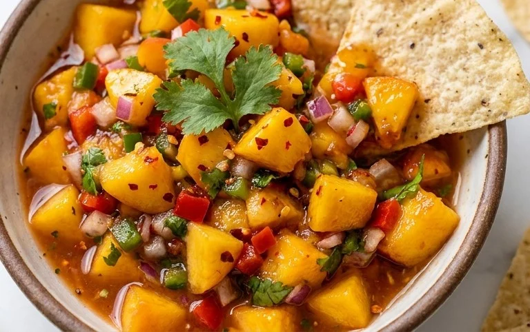Sweet & Spicy Peach Salsa Canning Recipe