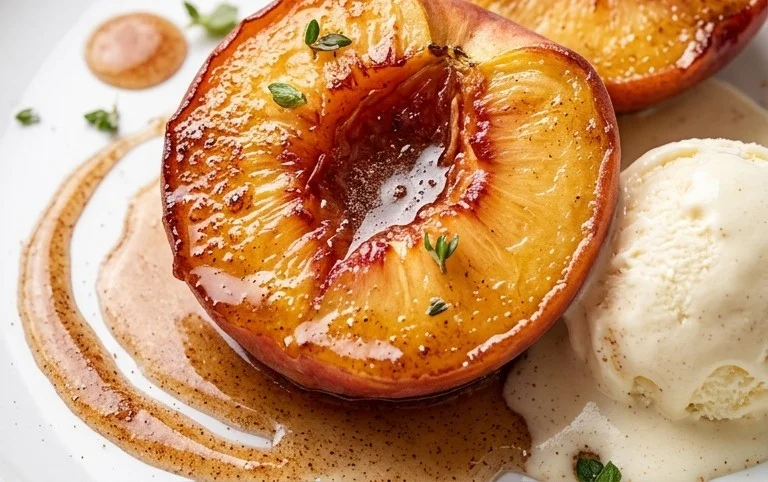 Cinnamon Sugar Baked Peaches