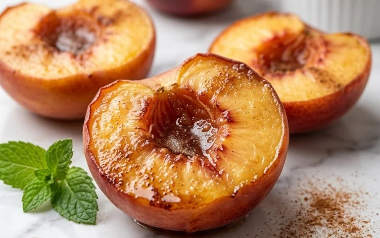 Cinnamon Sugar Baked Peaches