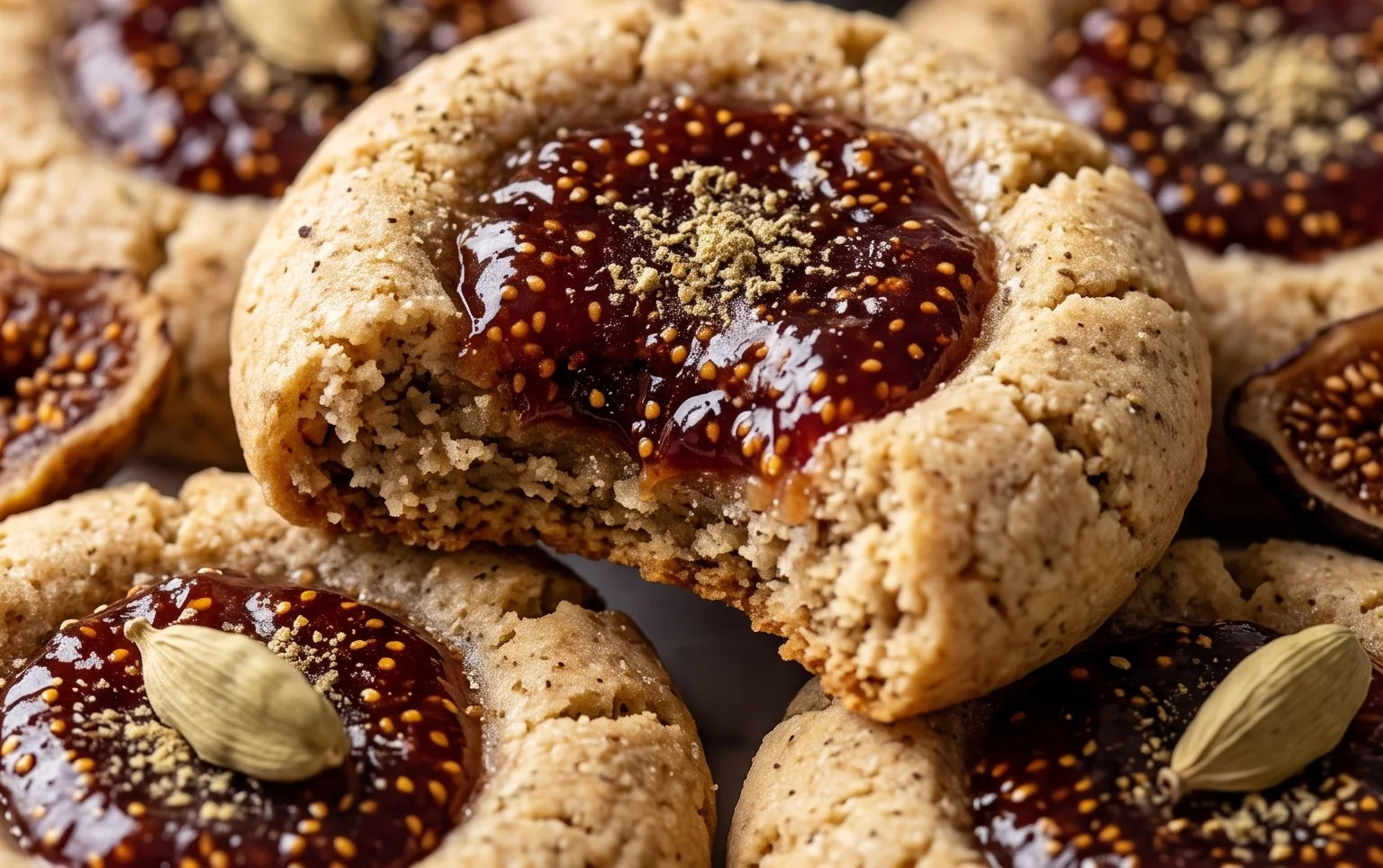 Cardamom Fig Thumbprint Cookies