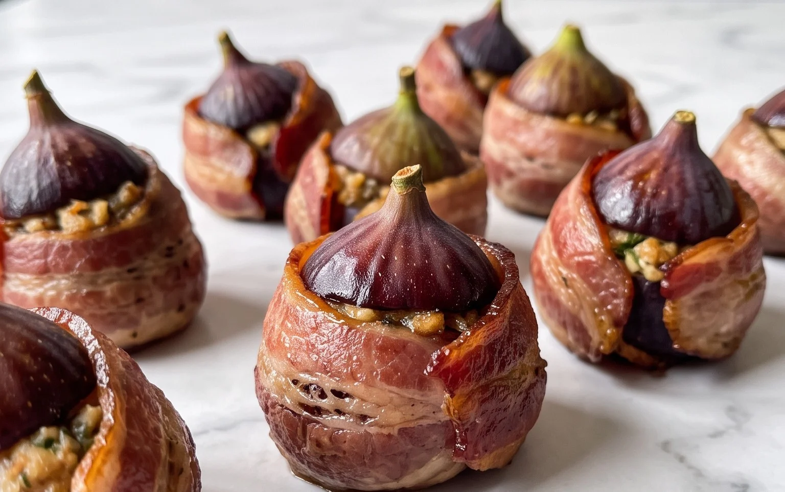Beef Bacon Wrapped Stuffed Figs