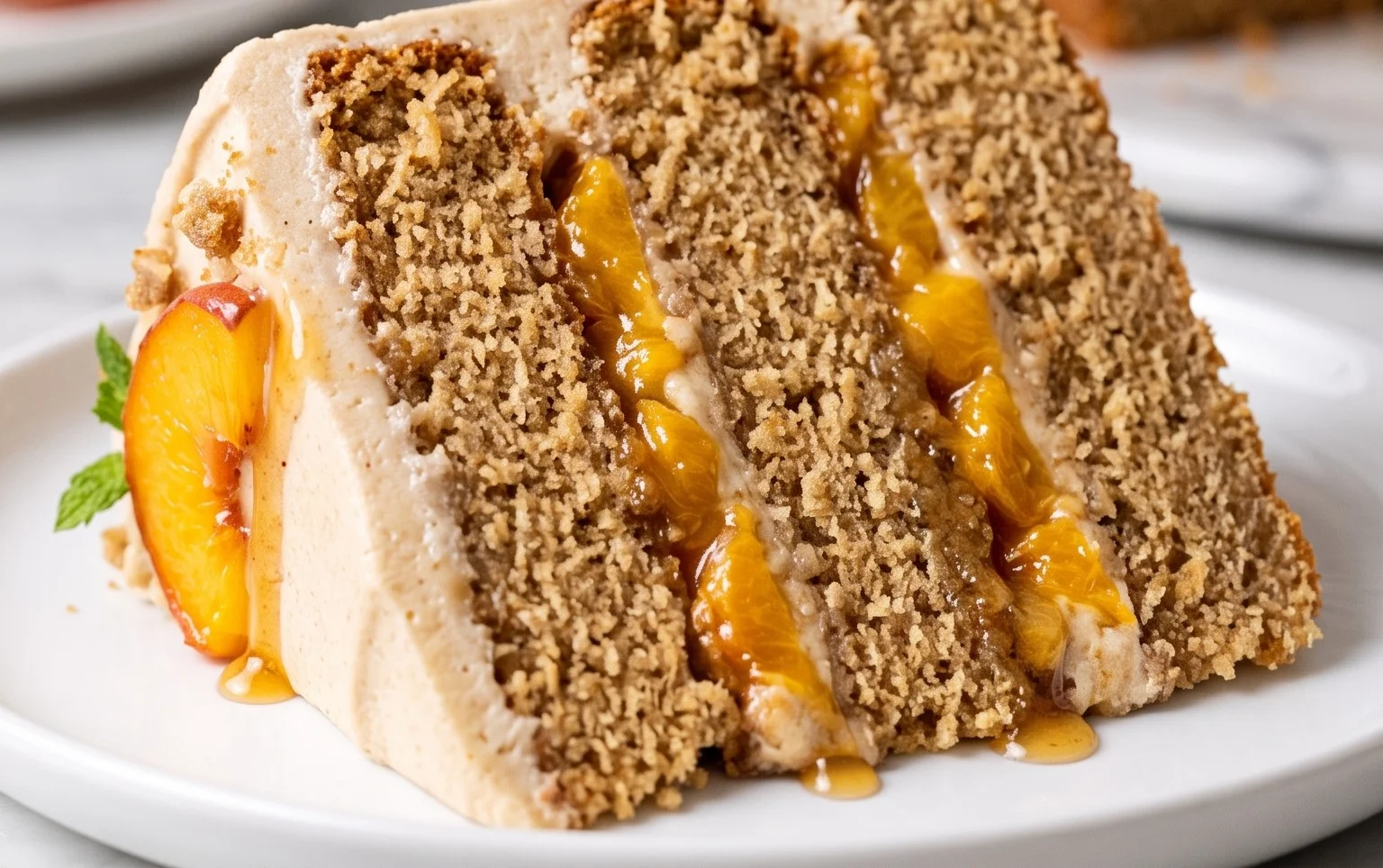 Brown Sugar Layer Cake with Peach Filling