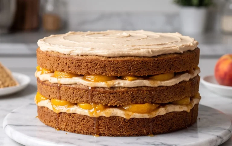 Brown Sugar Layer Cake with Peach Filling